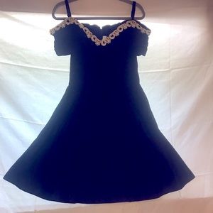 Black Velour Dress with gold brocade